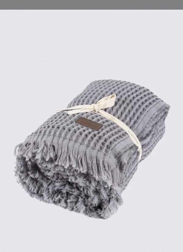 Ecocotton Seren Tweepersoons Deken 100% Biologisch Katoen Melange Antraciet 220x240 Cm