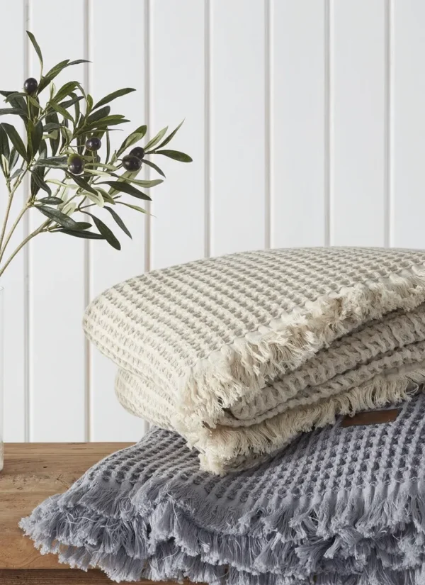 Ecocotton Seren Tweepersoons Deken 100% Biologisch Katoen Melange Beige 220x240 Cm