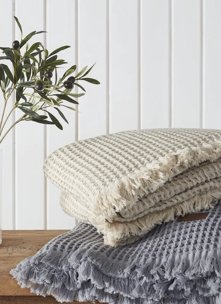 Ecocotton Seren Tweepersoons Deken 100% Biologisch Katoen Melange Beige 220x240 Cm - Afbeelding 1