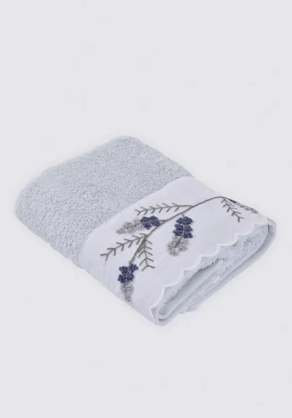 Ecocotton Derin Familie Badjas Set 100% Biologisch Katoen Geborduurd Crème/Blauw - M/L