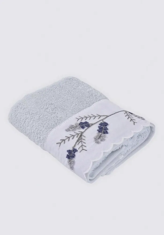 Ecocotton Derin Familie Badjas Set 100% Biologisch Katoen Geborduurd Crème/Blauw - M/L - Afbeelding 1