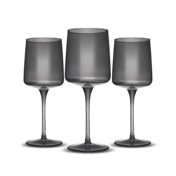 Karaca Antraciet Wijnglazen Set, 3-delig