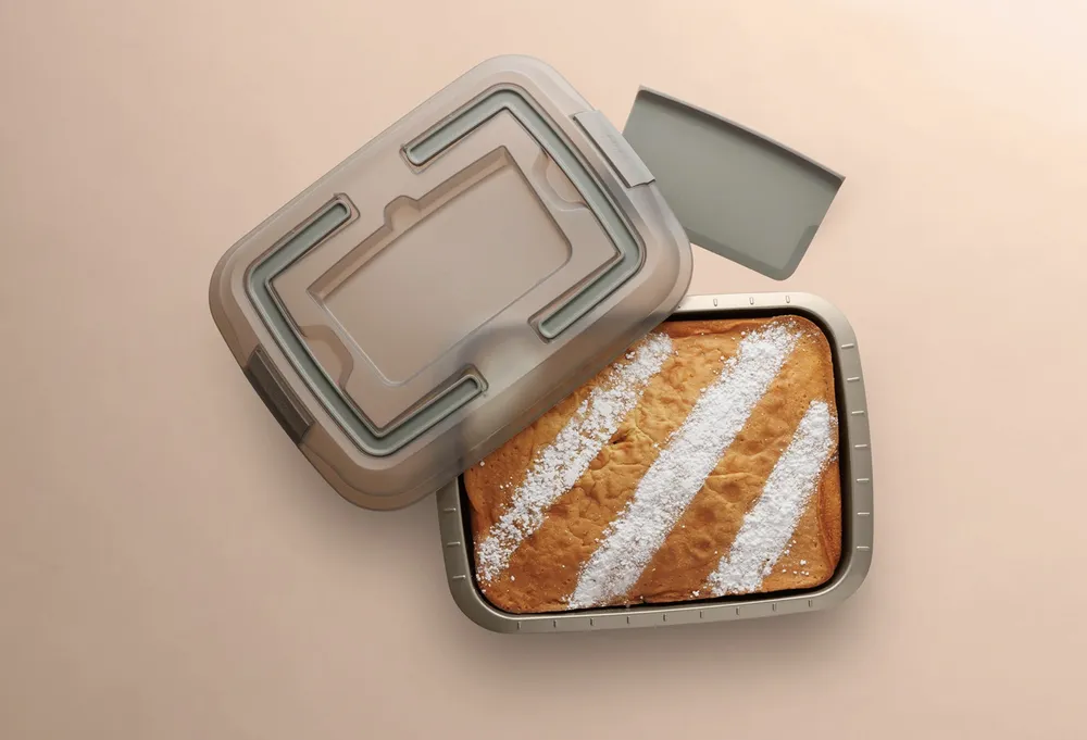 Berghoff LEO Bakvorm met deksel en snijder Balance 38,50x29cm - Afbeelding 1
