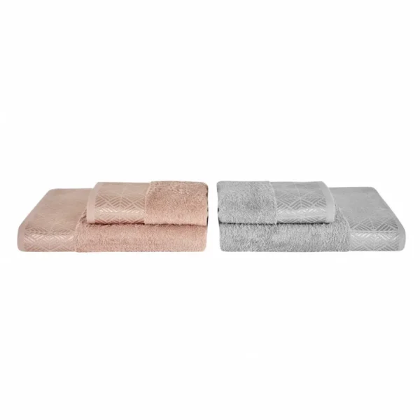 Karaca Home Lucia Bad-/handdoekset, 4-delig, Blush Grijs