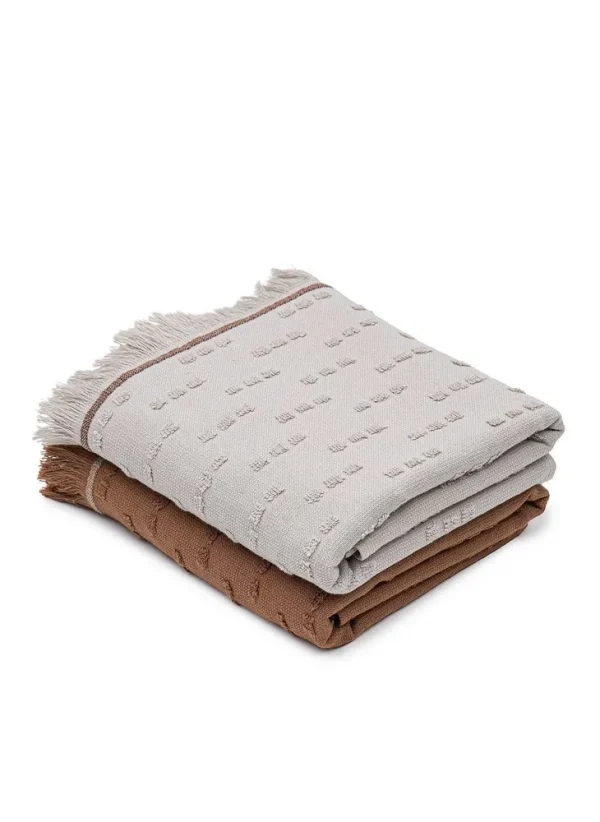 Green Black Pera 2-Delige Keukenhanddoek 100% Katoen Beige-Terra 50X70cm