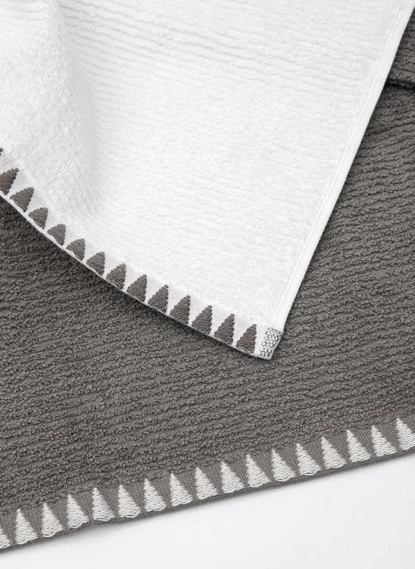 Green Black Vera 2-Delige Keukenhanddoek 100% Katoen Creme-Antraciet 50X70cm