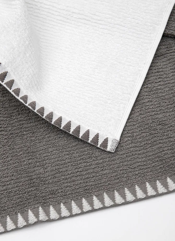 Green Black Vera 2-Delige Keukenhanddoek 100% Katoen Creme-Antraciet 50X70cm - Afbeelding 1