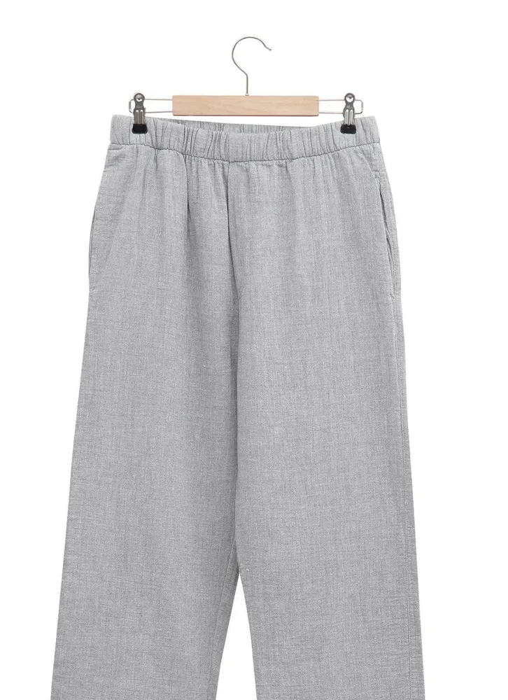 Ecocotton Melsa heren pyjama set 100% organisch katoen mousseline lichtgrijs - Afbeelding 2