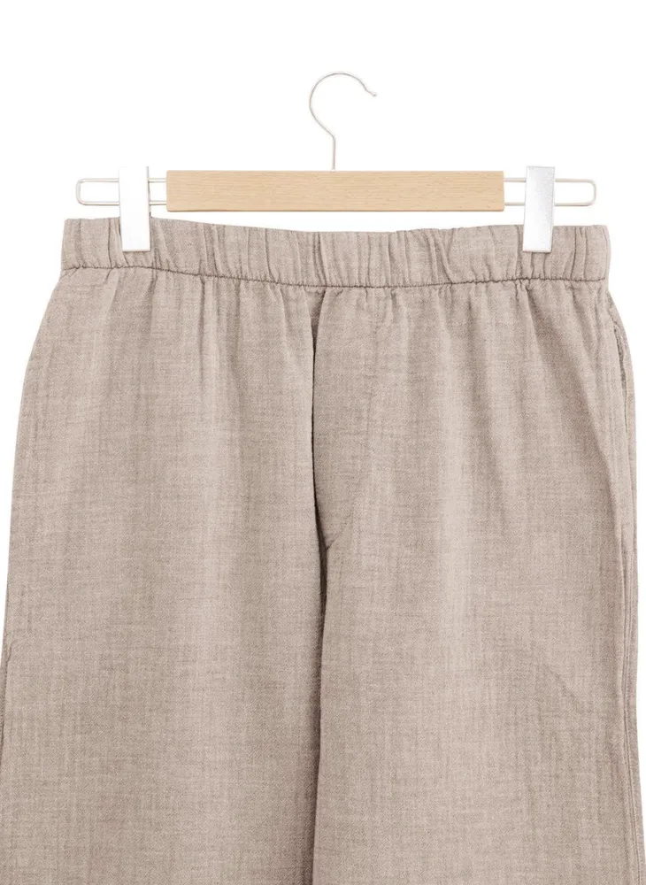 Ecocotton Melsa Pyjama Set Heren 100% Organisch Katoen Mousseline Beige - Afbeelding 2