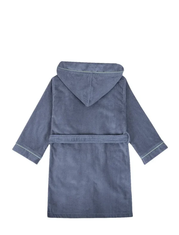 Ecocotton Carnaval Unisex Kinderbadjas 100% Biologisch Katoen Geborduurd Grijs
