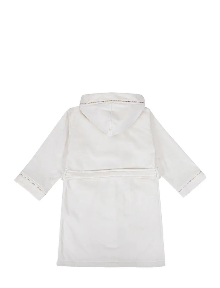 Ecocotton Nina meisjesbadjas 100% organisch katoen geborduurd crème-geel - Afbeelding 1