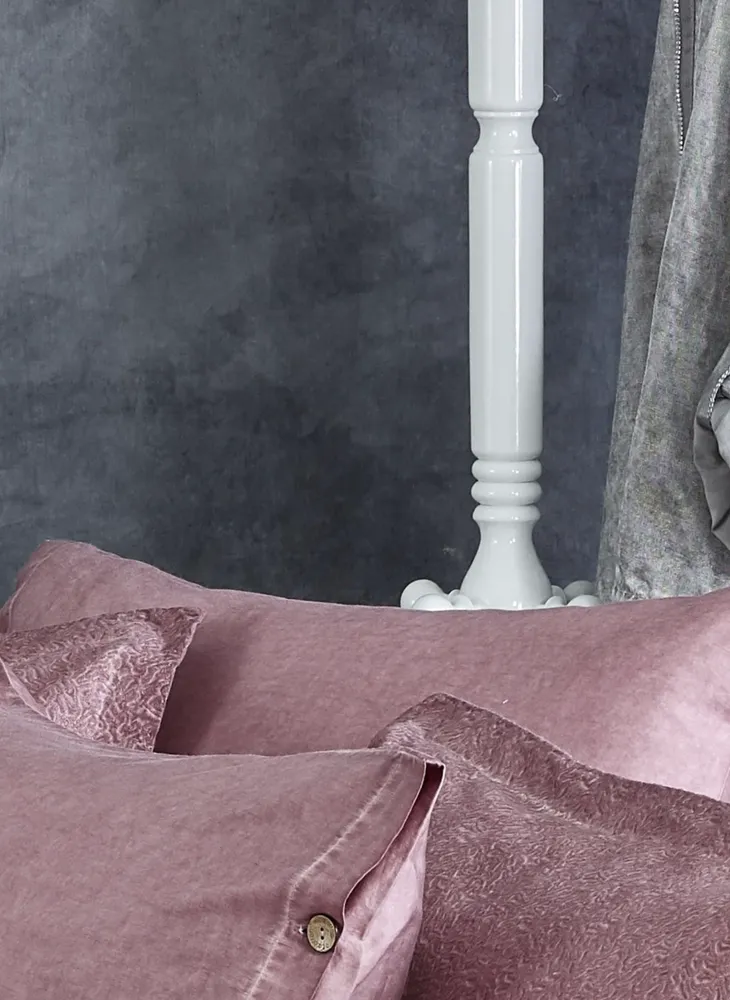 Ecocotton Larren Dekbedovertrek set 100% Biologisch Katoen Satijn Gebrocheerd Poeder 240x220 Cm - Afbeelding 2
