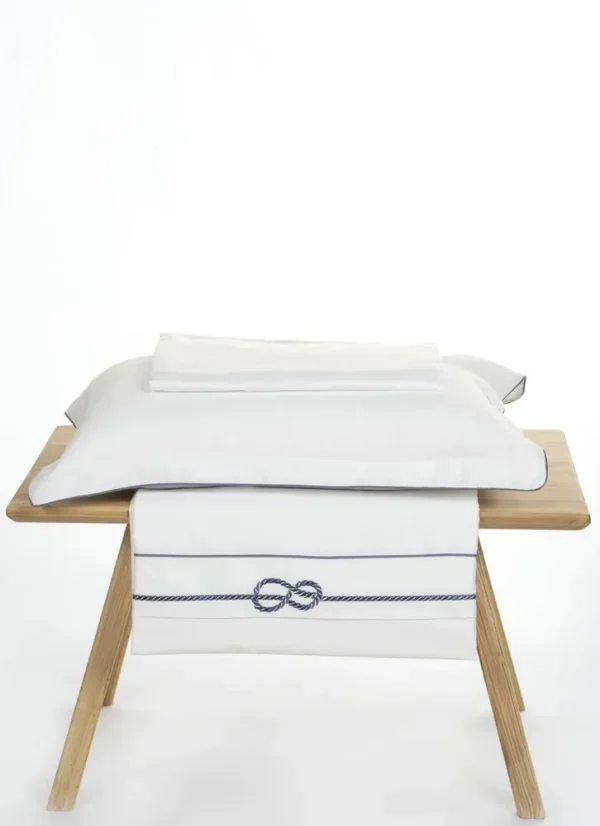 Ecocotton Route Dekbedovertrek Set 100% Biologisch Katoen Satijn Geborduurd Wit 240x220 Cm