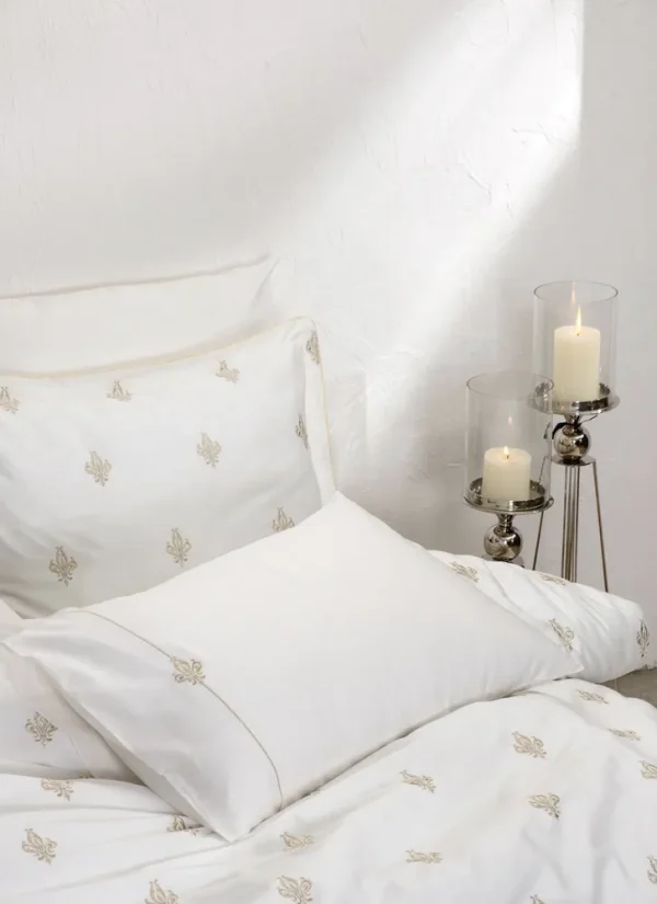 Ecocotton Aslışah Dekbedovertrek set 100% Biologisch Katoen Satijn Geborduurd Wit 240x220 Cm