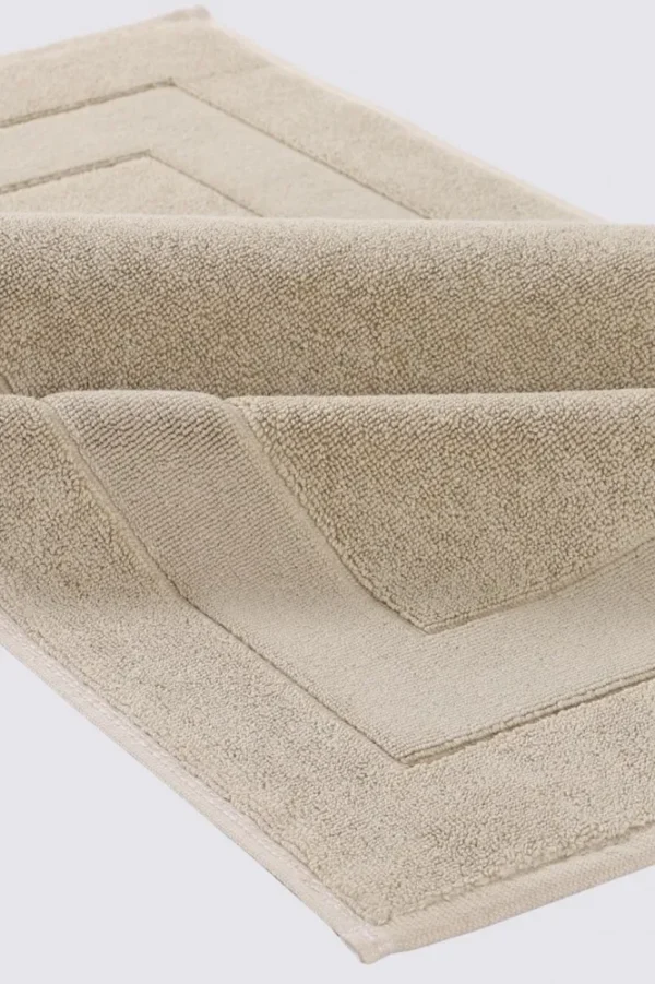 Green Black Elena Badmat 100% Katoen Gekamd Beige 50x80 Cm