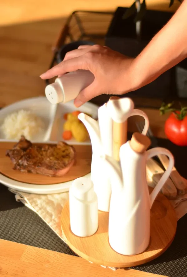 Bambum Perdio Olie- en azijnhouder Peper- en zoutstel