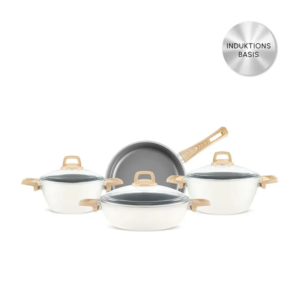 Karaca Swiss Crystal 7-delig kookgerei, inductie basis, crème
