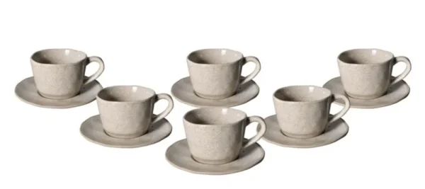 Bricard Porcelain Albi Espressoset | lichtgrijs 12-Delig