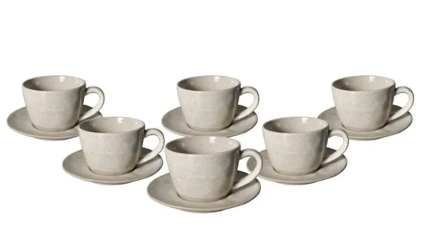 Bricard Porcelain Albi koffieset | Lichtgrijs 12-Delig