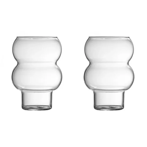 Wavy two bubble glas | 2 stuks | 380 ml