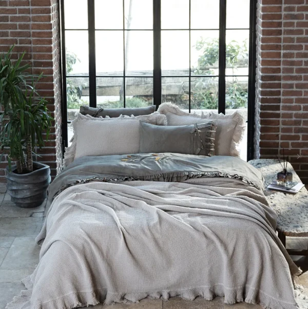 Ecocotton Dina Tweepersoons sprei Set 100% Organisch Katoen Beige 240X260cm