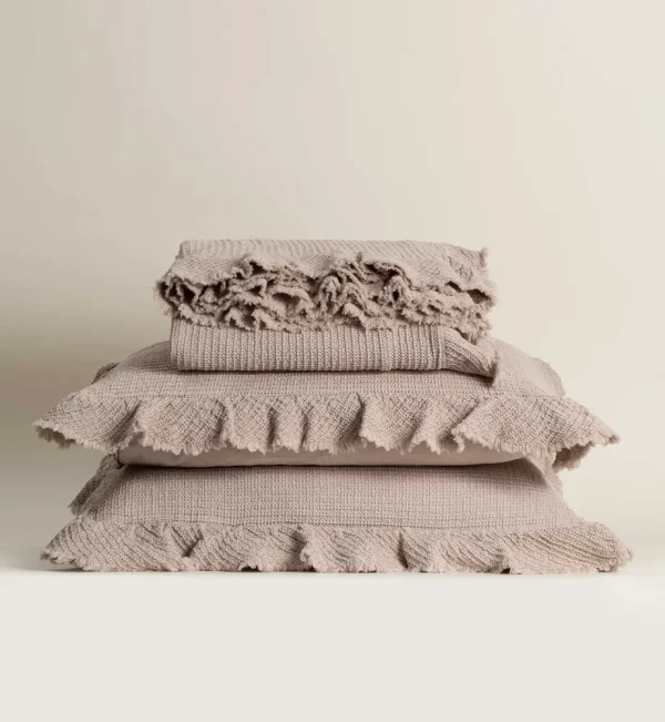 Ecocotton Dina Tweepersoons sprei Set 100% Organisch Katoen Beige 240X260cm