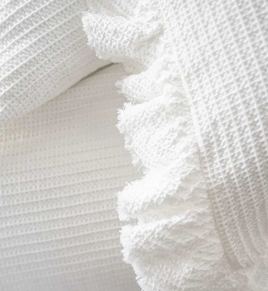 Ecocotton Dina Tweepersoons sprei Set 100% Organisch Katoen Crème 240X260cm - Afbeelding 2