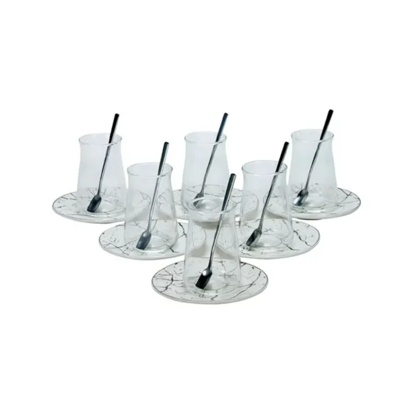 Bricard Marmer Theeset | Wit - Zilver 18-Delig