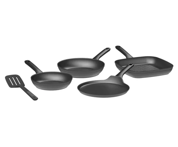 Berghoff DiNA 4-delige pannenset antikleef Helix met spatel