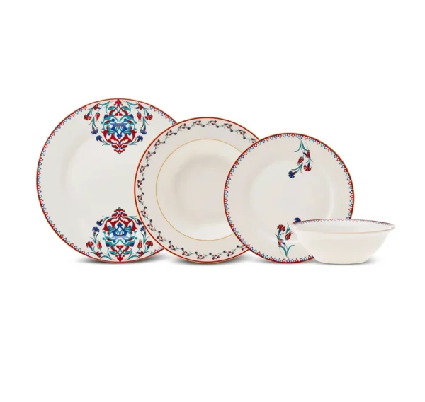 Karaca Nakkash porseleinen servies set voor 6 personen, 24-delig