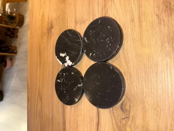 Marmeren onderleggers | 4-STUKS ZWART