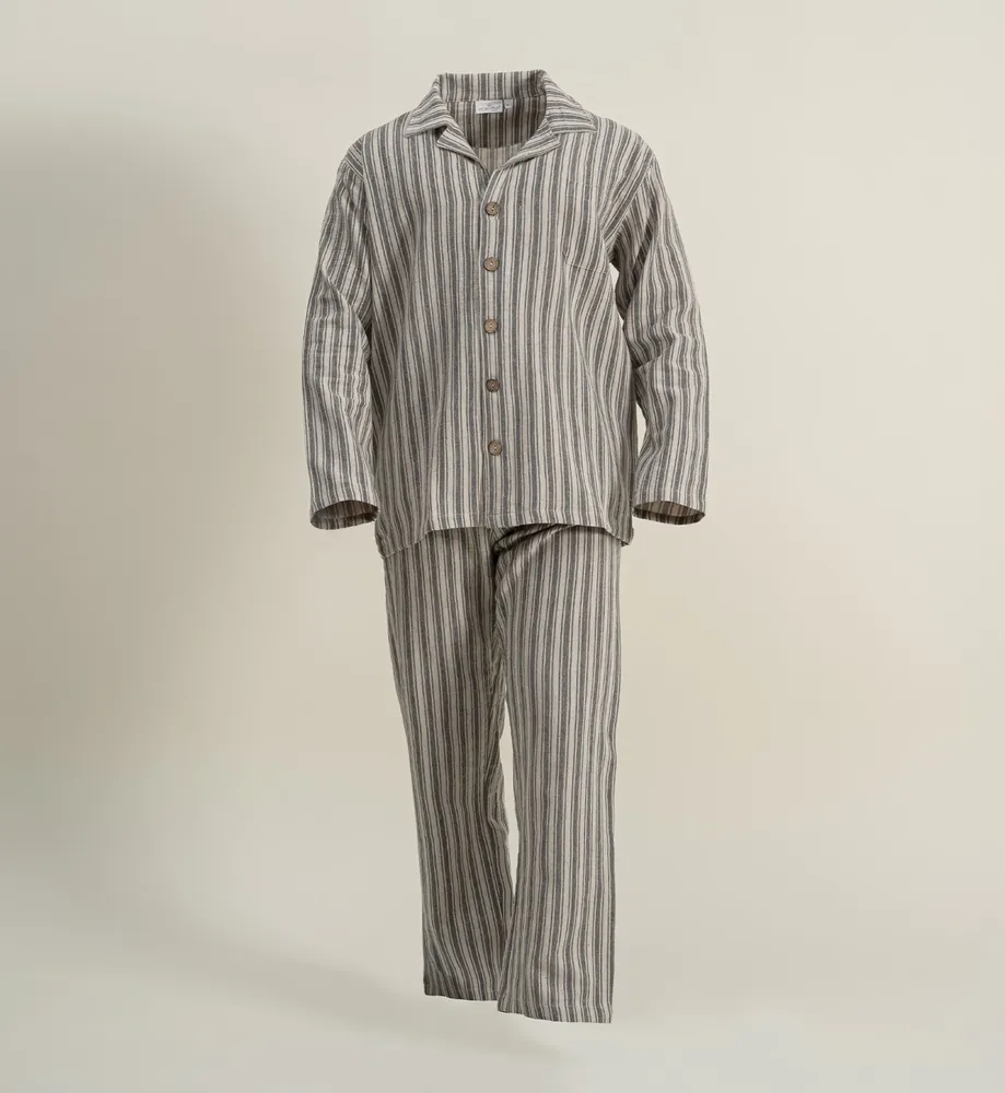 Ecocotton Ala Pyjama Set Heren 100% Organisch Katoen Linnen Antraciet