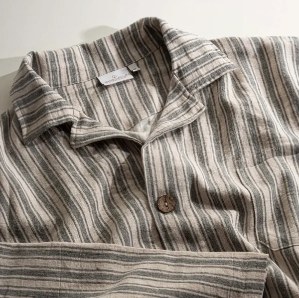 Ecocotton Ala Pyjama Set Heren 100% Organisch Katoen Linnen Antraciet