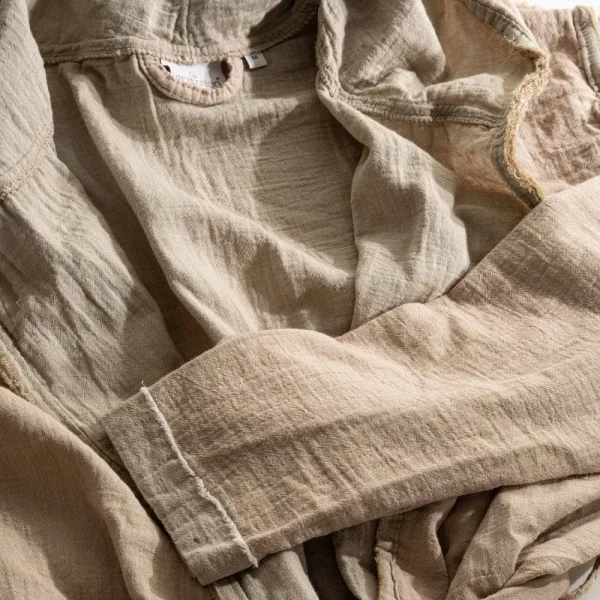 Ecocotton Melsa Heren ochtendkleed 100% biologisch katoen Mousseline Beige