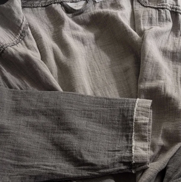 Ecocotton Melsa Heren ochtendkleed 100% biologisch katoen Mousseline Antraciet