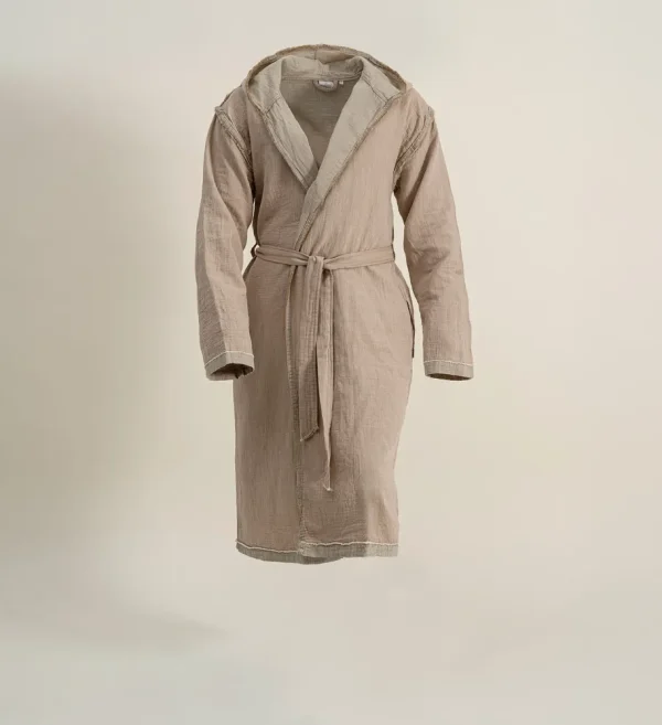 Ecocotton Melsa Heren ochtendkleed 100% biologisch katoen Mousseline Beige