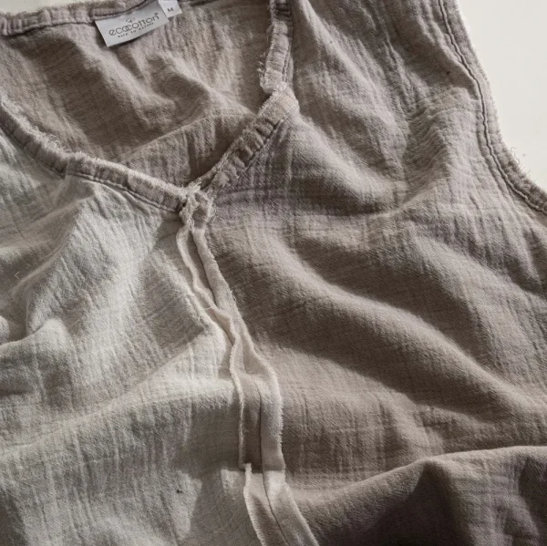 Ecocotton Melsa Heren Pyjama Set Met Short 100% Organisch Katoen Mousseline Licht Grijs