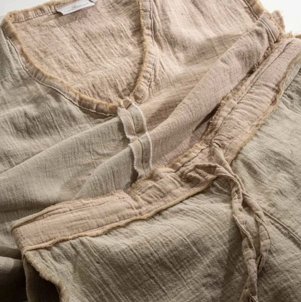 Ecocotton Melsa Heren Pyjama Set Met Short 100% biologisch katoen mousseline groen