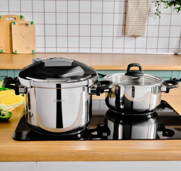Karaca Perfect Gray 4+6 lt Snelkookpot Set