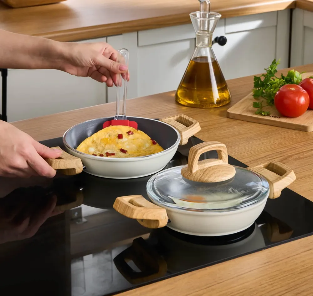 Karaca Swiss Crystal Induction 6-delige kookgerei set - Crème - Afbeelding 4