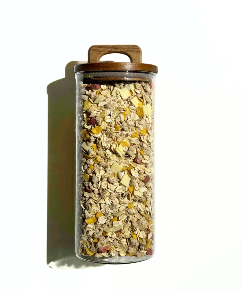 Voorraadpotten Henkel acacia deksel set van 2/ 1500 ml