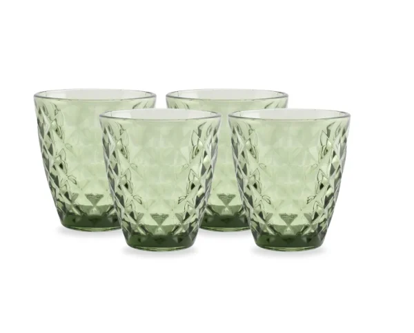Glas 22cl groen Prisma - set/4