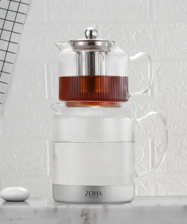 Zoha Riffle XL glazen theepot set