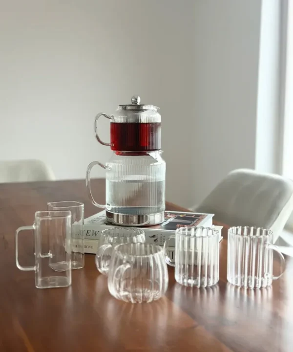 Zoha Riffle XL glazen theepot set