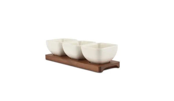 Ona Acacia Aperoset 25x8xH6,5cm 4-delig wit Cucina