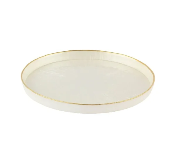 Rexy Borden Set | 28 CM Parel Wit-Goud 6-Delig