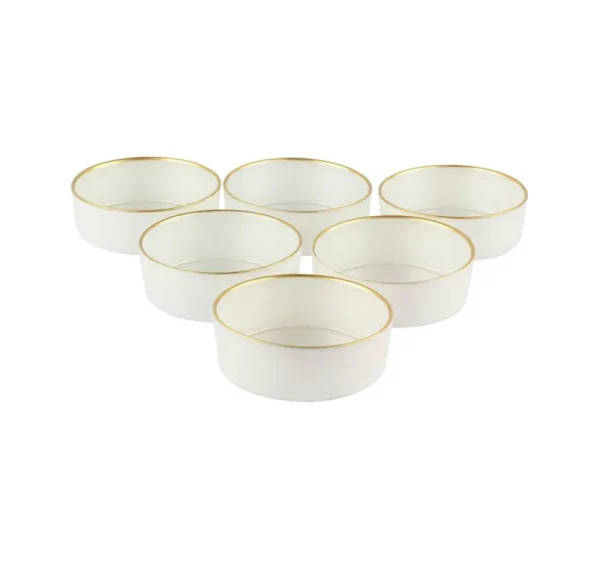 Rexy Kommen Set | 16 CM Parel Wit-Goud 6-Delig