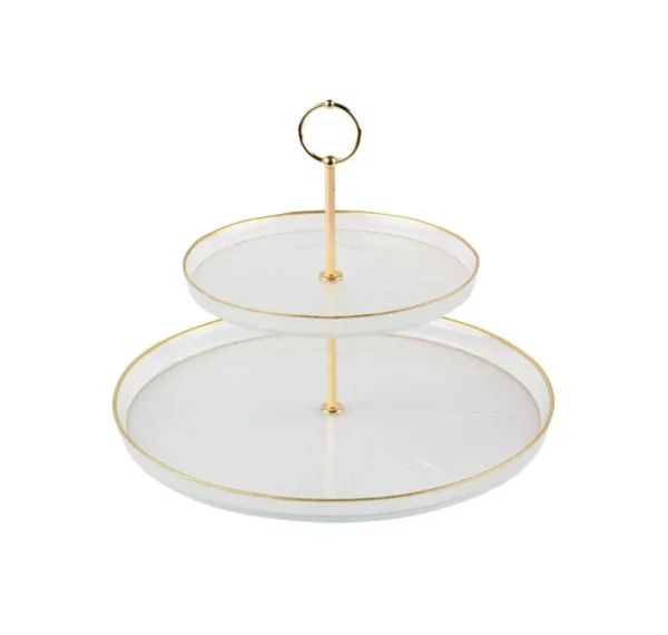 Rexy Etagere 2-Laags | 21 - 32 CM Transparant-Goud