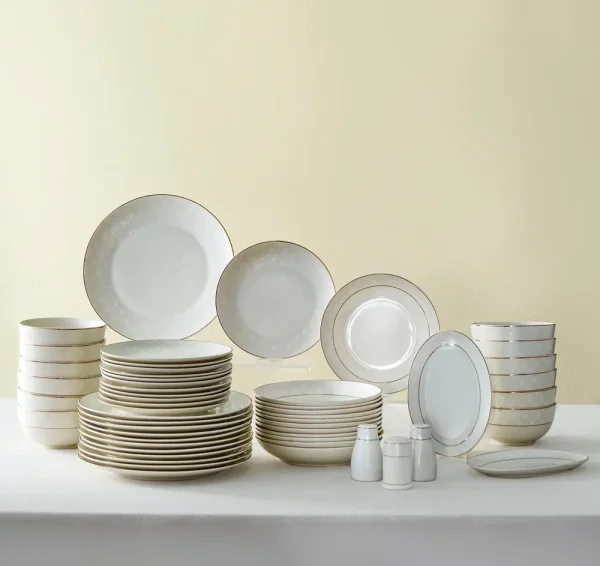 Karaca Elegance Bone Mandarin 53-delige serviesset voor 12 personen Goud