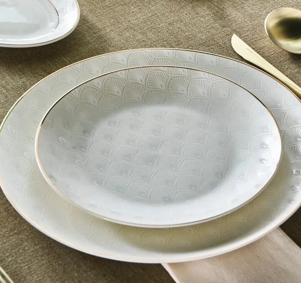 Karaca Elegance Bone Mandarin 53-delige serviesset voor 12 personen Goud - Afbeelding 5